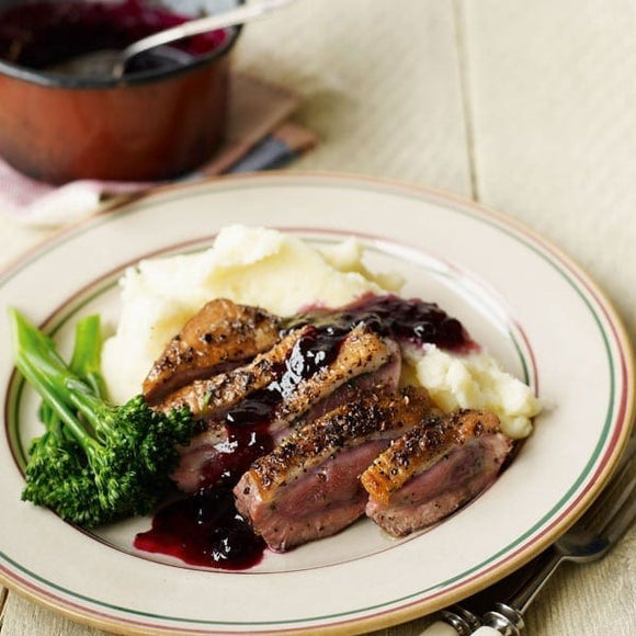 Peppered Duck Breast with Blackcurrant Sauce