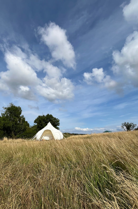 Come and Stay in our Off Grid Luxury Lotus Bell Tents